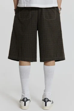 Jaded London Jorts & Shorts*Charcoal Check Fairway Shorts