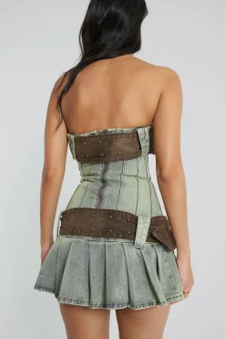 Jaded London Mini Dresses*Chelsea Denim Kilt Mini Dress