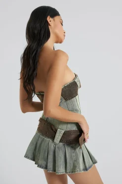 Jaded London Mini Dresses*Chelsea Denim Kilt Mini Dress