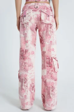 Jaded London Trousers*Cherry Babygirl Denim Cargo Trousers
