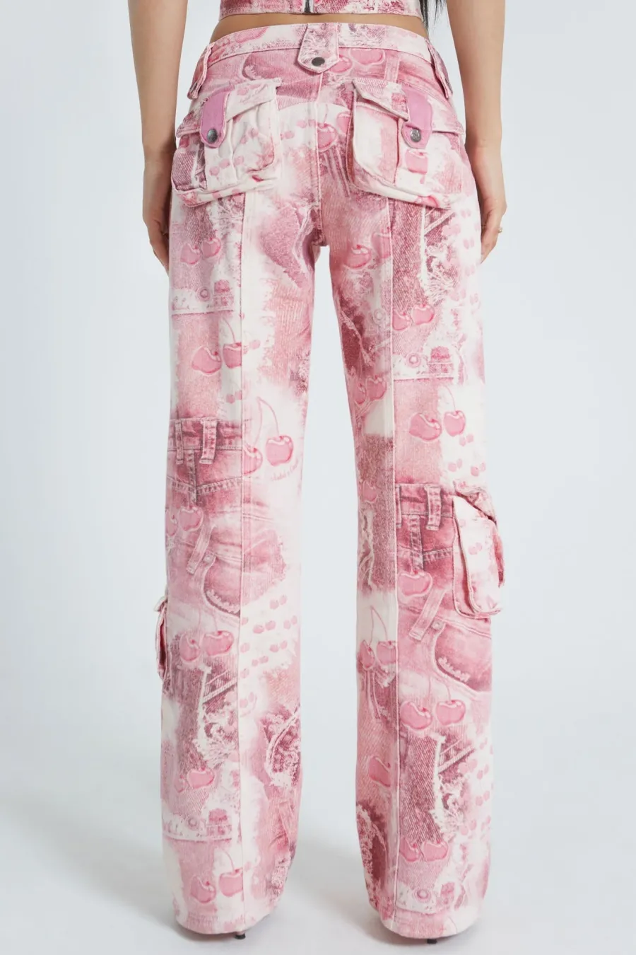 Jaded London Trousers*Cherry Babygirl Denim Cargo Trousers