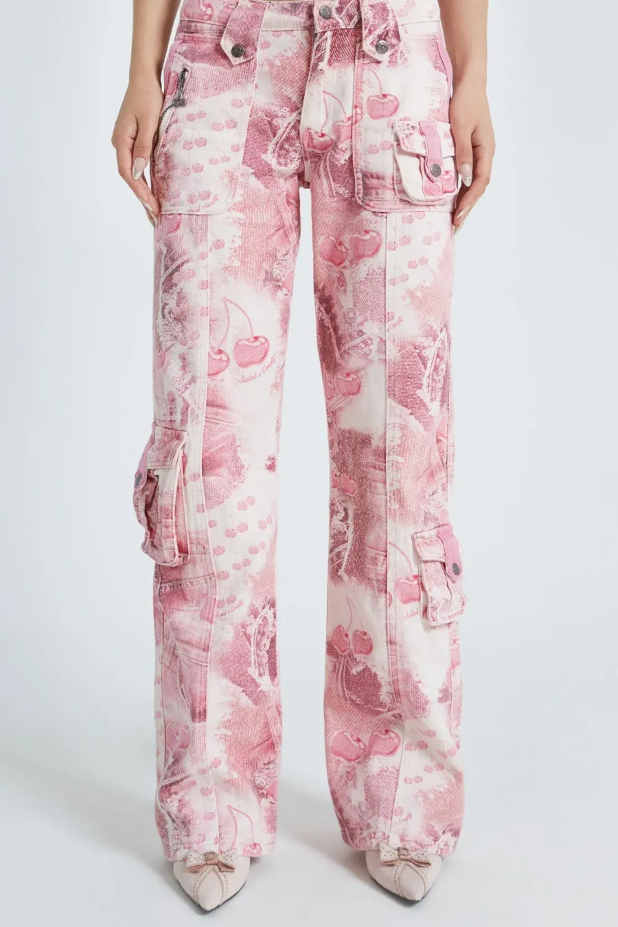 Jaded London Trousers*Cherry Babygirl Denim Cargo Trousers