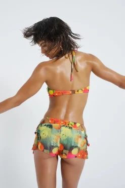 Jaded London Beach Cover Ups*Citrus Burst Frill Edge Micro Mini Skort