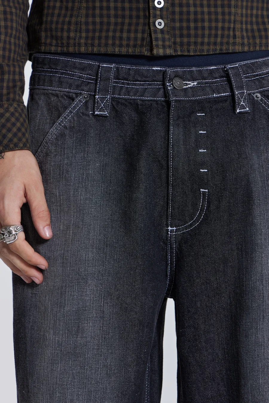 Jaded London Jeans*Contrast Stitch Skate Colossus Jeans