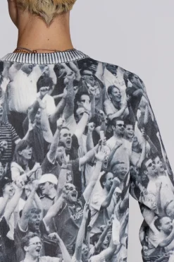 Jaded London Knitwear*Crowd Print Jumper