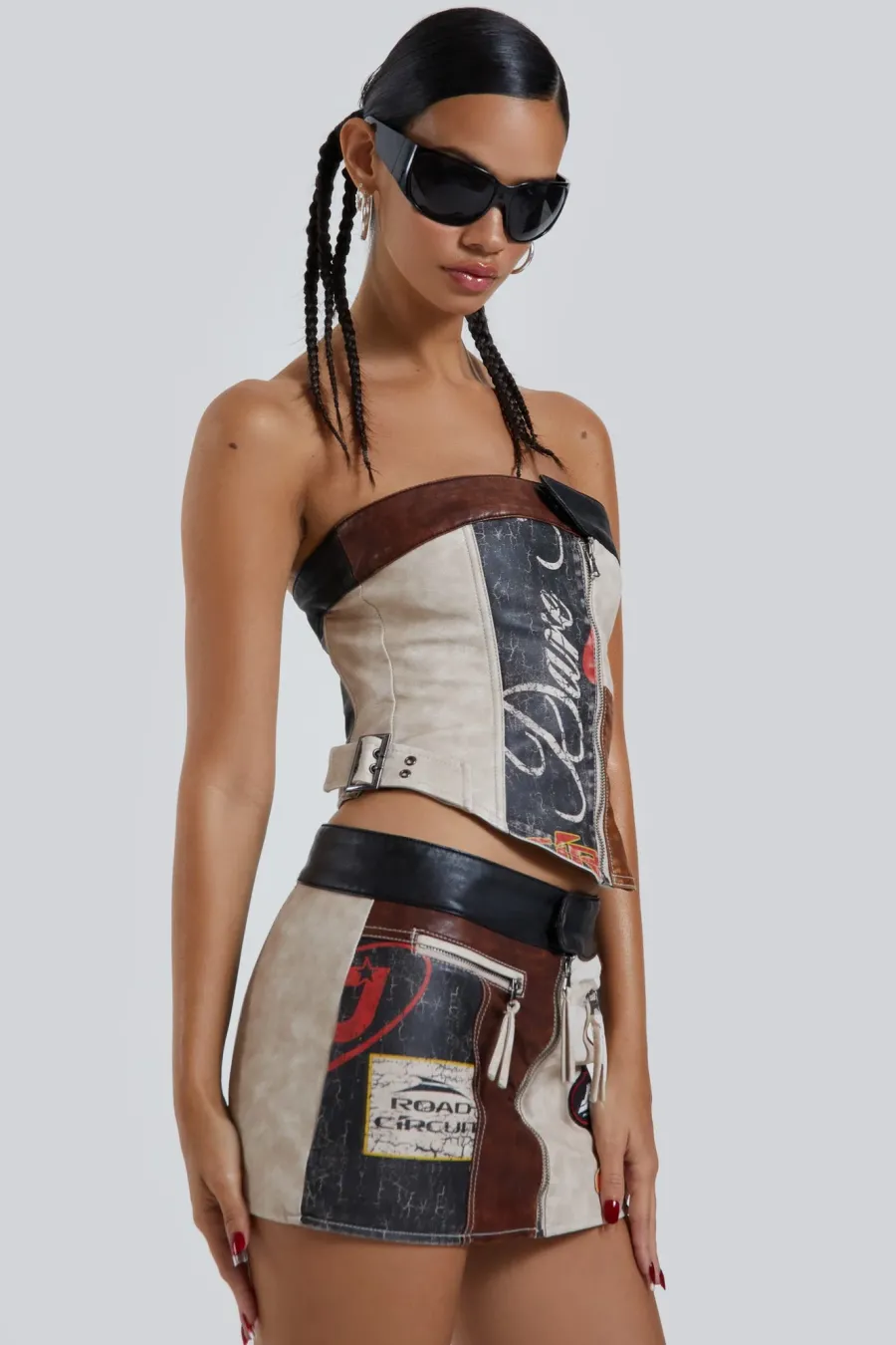 Jaded London *Daytona Vegan Leather Corset Top