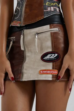 Jaded London *Daytona Vegan Leather Mini Skirt