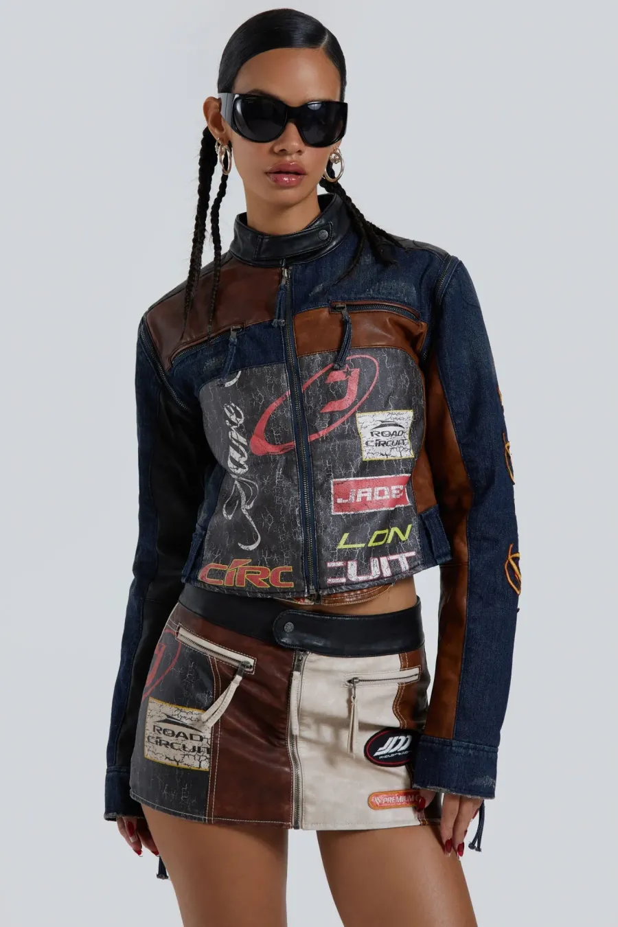 Jaded London *Daytona Zip Off Sleeve Moto Jacket