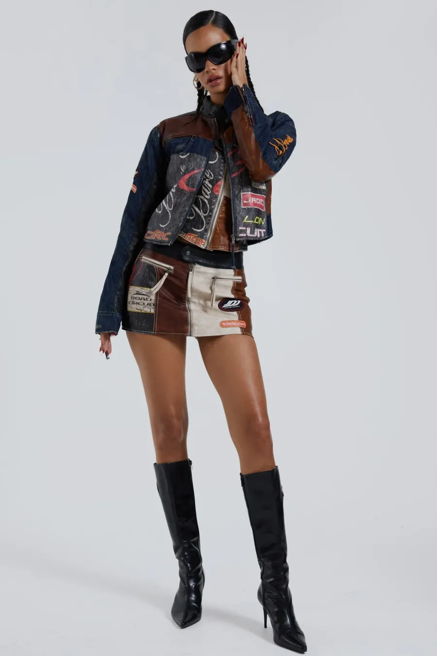 Jaded London *Daytona Zip Off Sleeve Moto Jacket