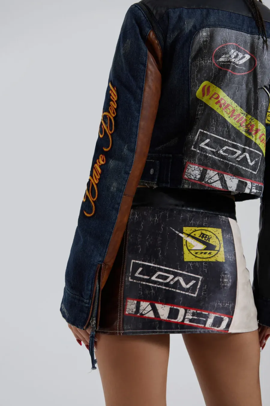 Jaded London *Daytona Zip Off Sleeve Moto Jacket