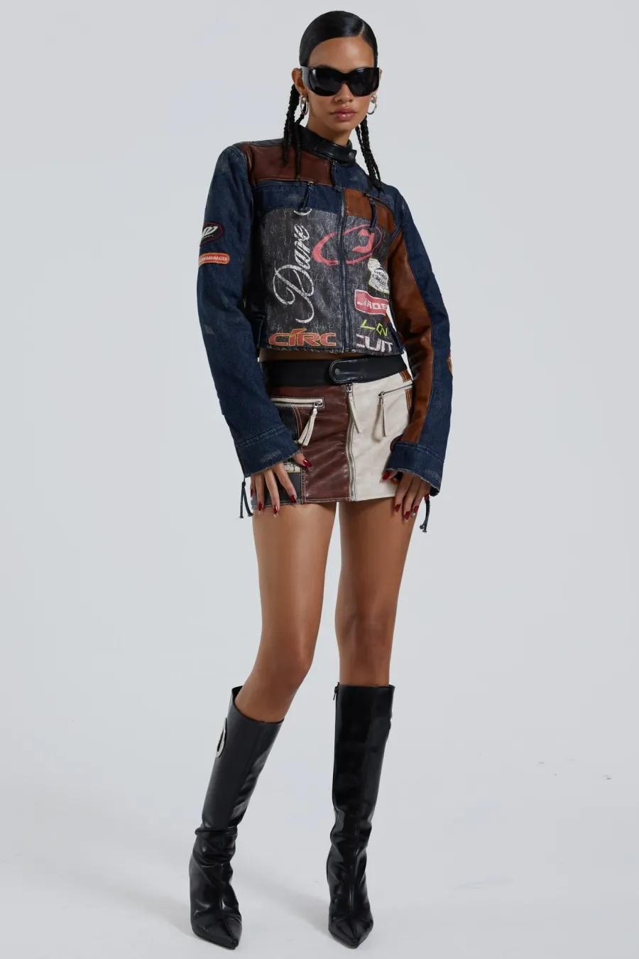 Jaded London *Daytona Zip Off Sleeve Moto Jacket