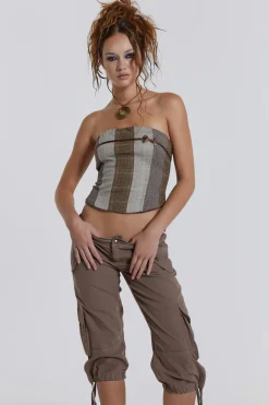 Jaded London *Demi Panelled Check Corset Top