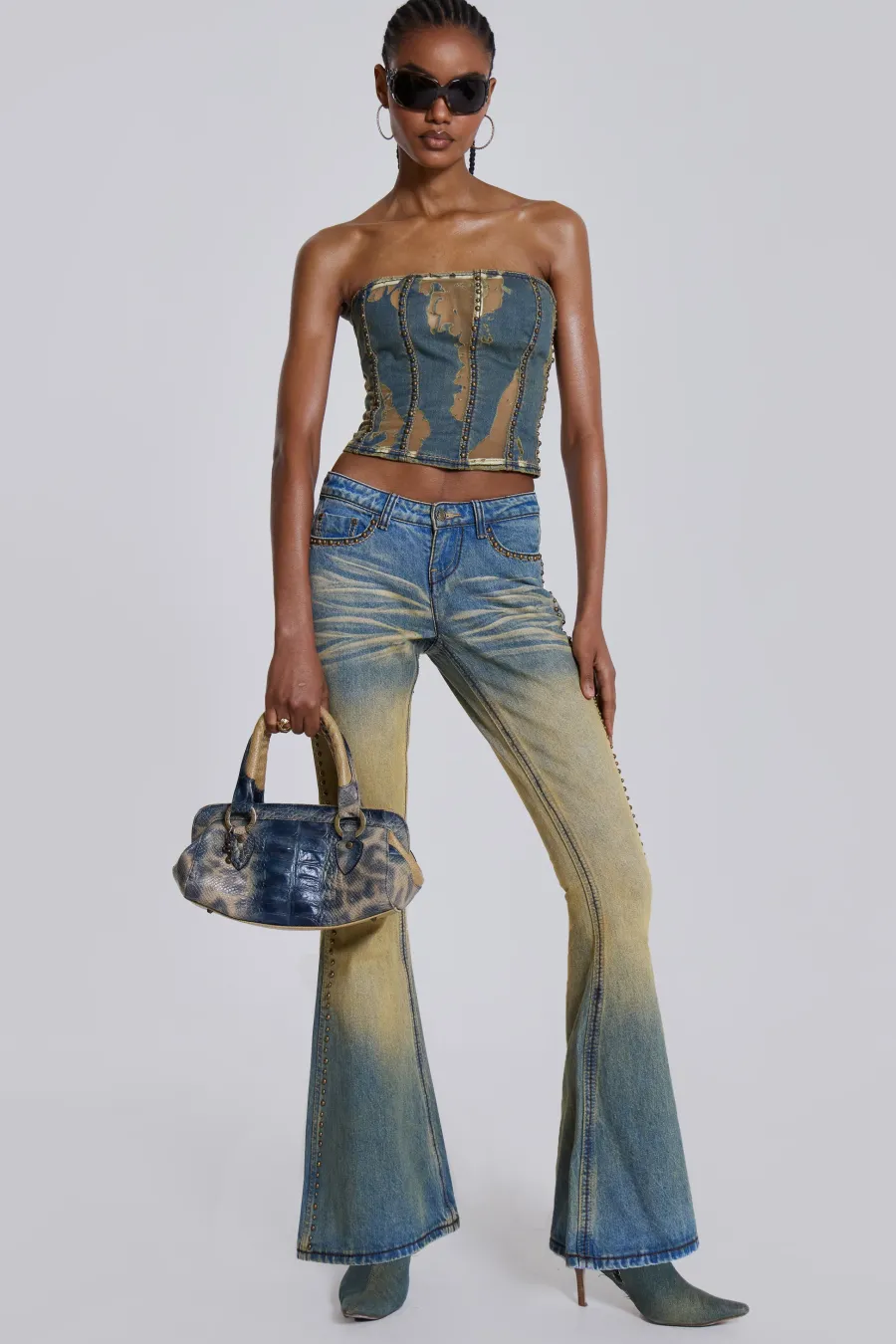 Jaded London Jeans*Demure Studded Flared Jeans