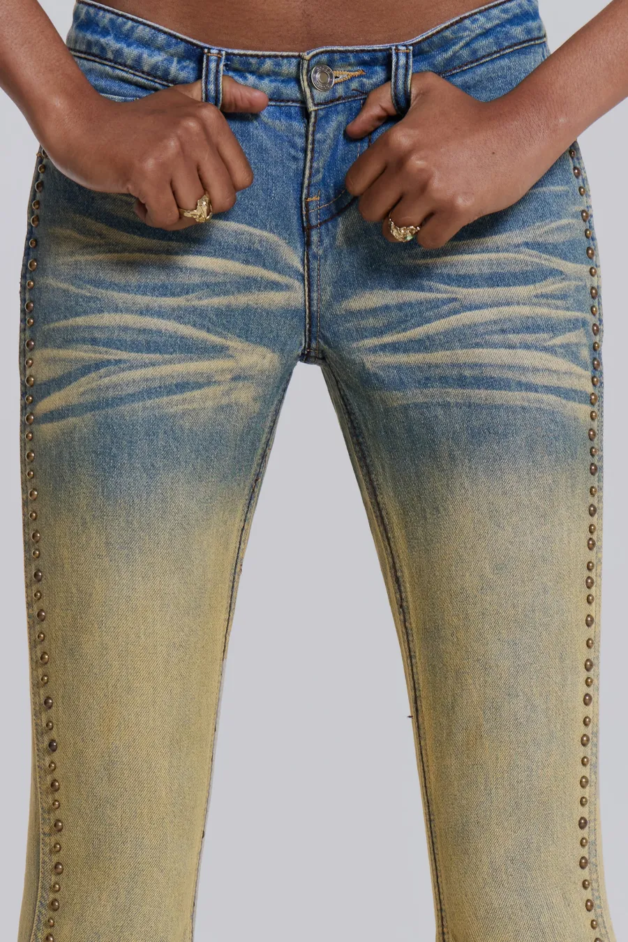 Jaded London Jeans*Demure Studded Flared Jeans