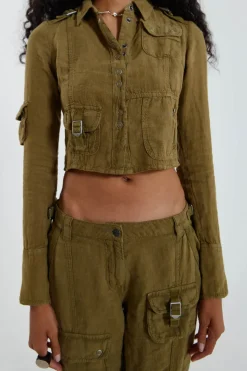 Jaded London *Devon Linen Cargo Shirt