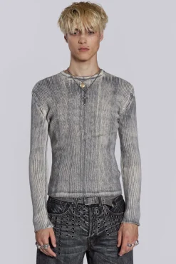 Jaded London Knitwear*Dirty White Scrape Knit