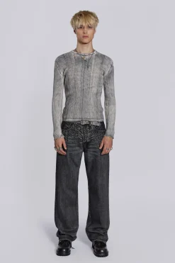Jaded London Knitwear*Dirty White Scrape Knit