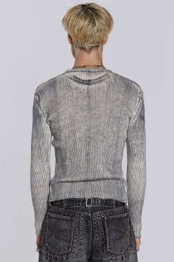 Jaded London Knitwear*Dirty White Scrape Knit
