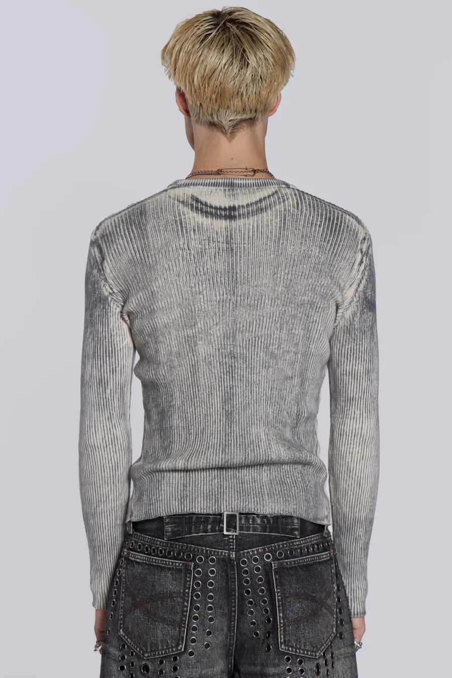 Jaded London Knitwear*Dirty White Scrape Knit