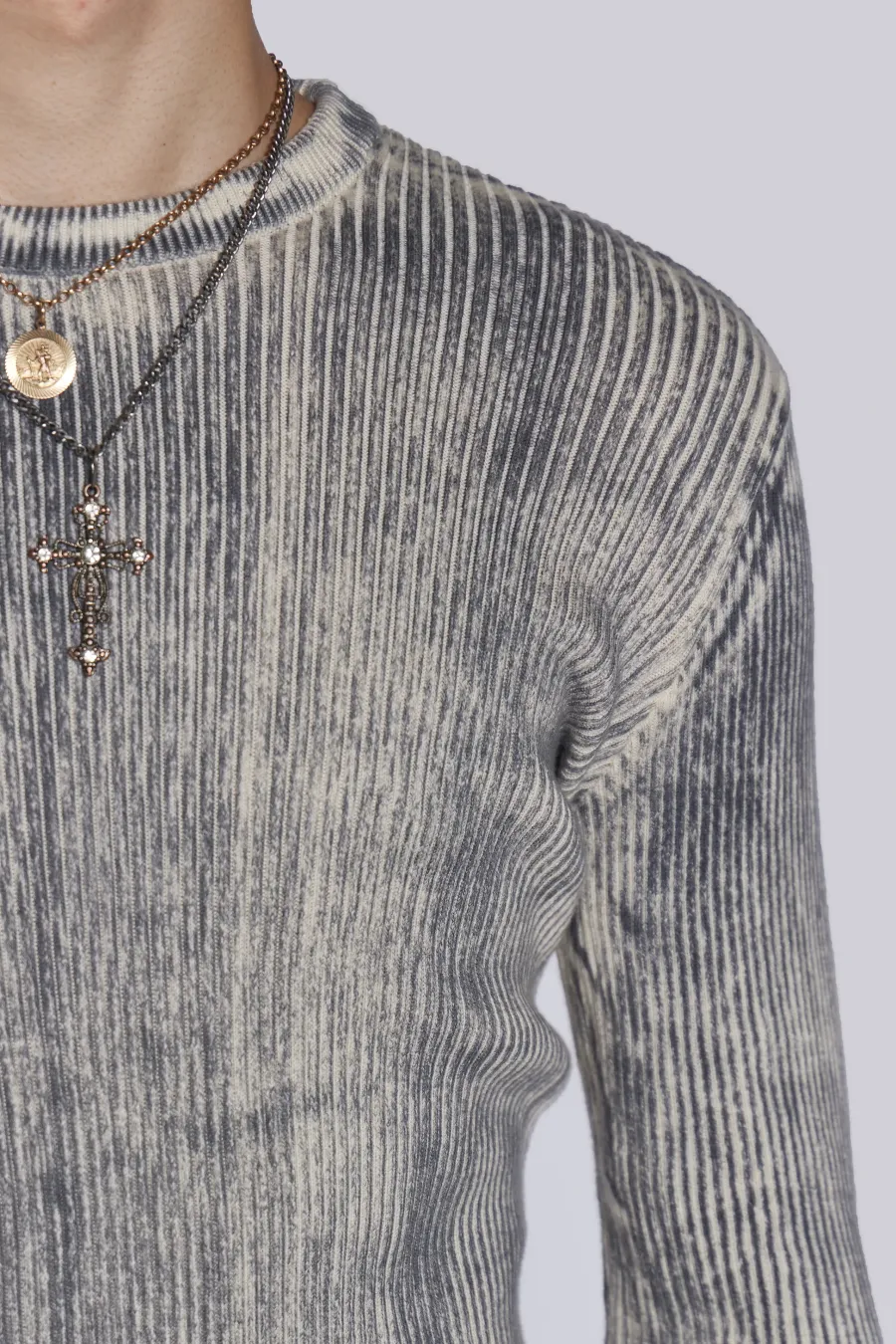 Jaded London Knitwear*Dirty White Scrape Knit