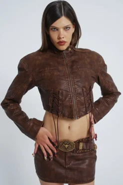 Jaded London *Easy Rider Faux Leather Micro Mini Skirt