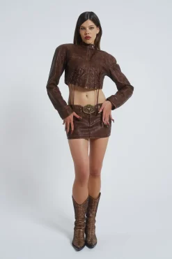 Jaded London *Easy Rider Faux Leather Micro Mini Skirt