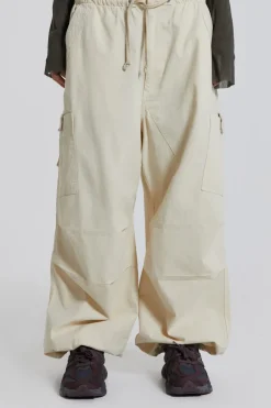Jaded London Trousers*Ecru Parachute Cargo Pants