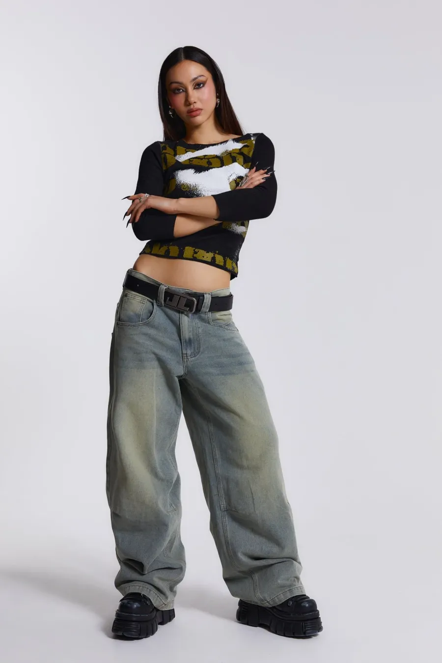 Jaded London *Emblem Leather Belt