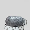 Jaded London *First Class White Leather Belt