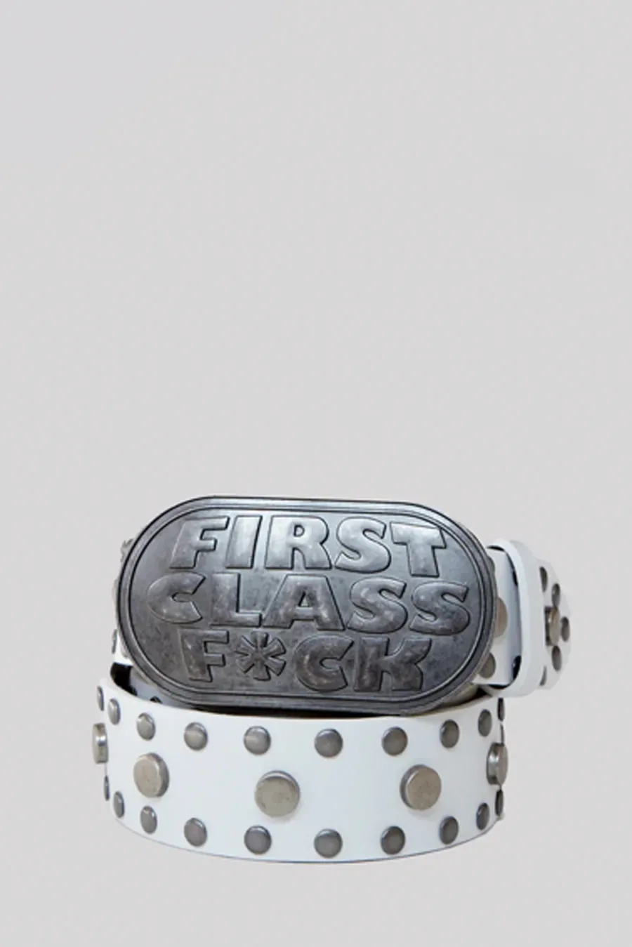 Jaded London *First Class White Leather Belt