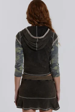 Jaded London *Freya Acid Wash Cap Sleeve Top