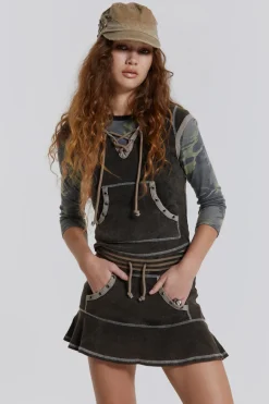 Jaded London *Freya Acid Wash Frill Mini Skirt