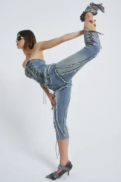 Jaded London Corsets*Get Riding 5 In 1 Detachable Denim Jumpsuit