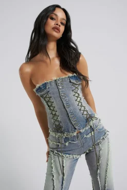 Jaded London Corsets*Get Riding 5 In 1 Detachable Denim Jumpsuit