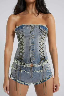 Jaded London Corsets*Get Riding 5 In 1 Detachable Denim Jumpsuit