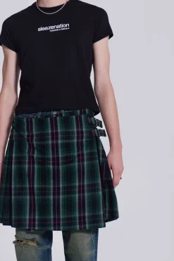 Jaded London Kilts*Green Check Mini Fraser Kilt