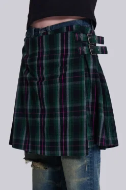 Jaded London Kilts*Green Check Mini Fraser Kilt