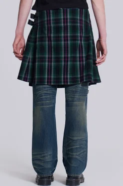 Jaded London Jeans*Green Check Mini Fraser Kilt