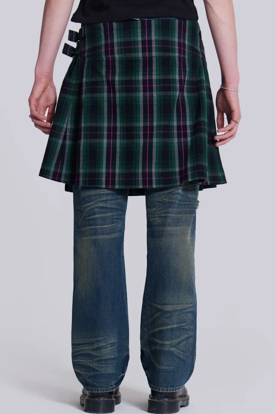 Jaded London Jeans*Green Check Mini Fraser Kilt
