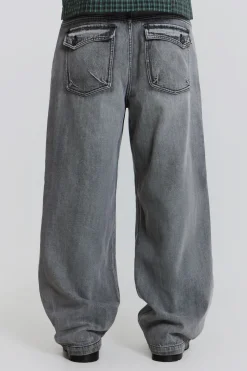 Jaded London Baggy Jeans*Grey Acid Razor Jean