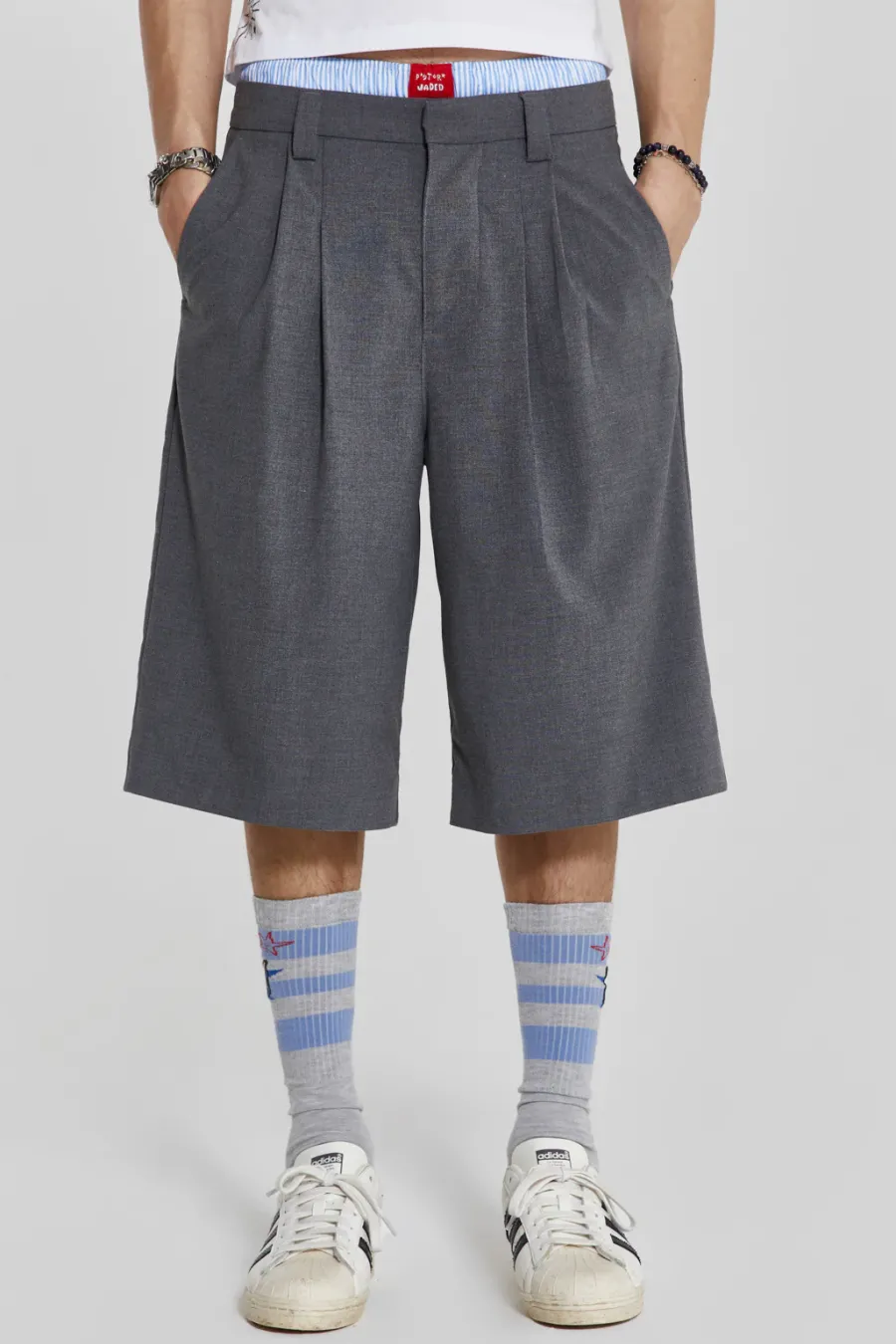 Jaded London Jorts & Shorts*Grey Goliath Tailored Shorts