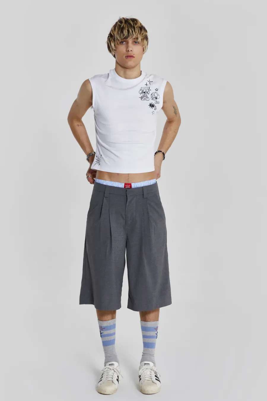 Jaded London Jorts & Shorts*Grey Goliath Tailored Shorts