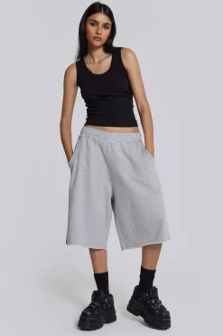 Jaded London Joggers*Grey Marl Colossus Jogger Shorts