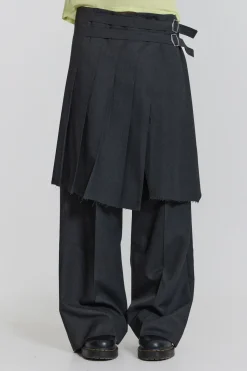 Jaded London Kilts*Grey Steel Pleated Skirt