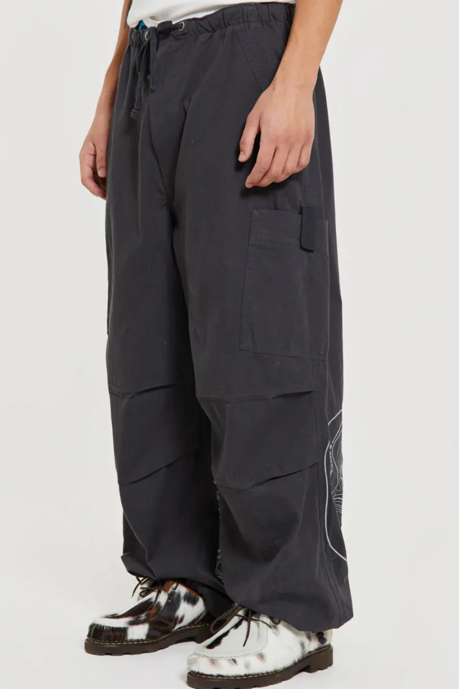 Jaded London Parachute Pants*Grey Topograph Parachute Pants