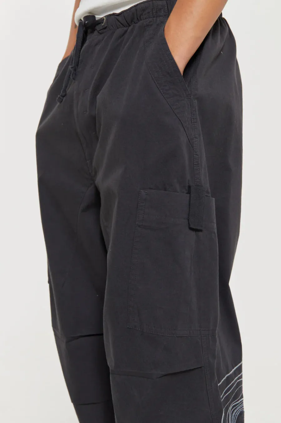 Jaded London Parachute Pants*Grey Topograph Parachute Pants