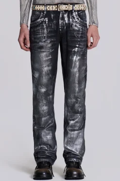 Jaded London Slim/Straight Jeans*Gunmetal Reed Jeans
