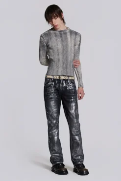 Jaded London Slim/Straight Jeans*Gunmetal Reed Jeans