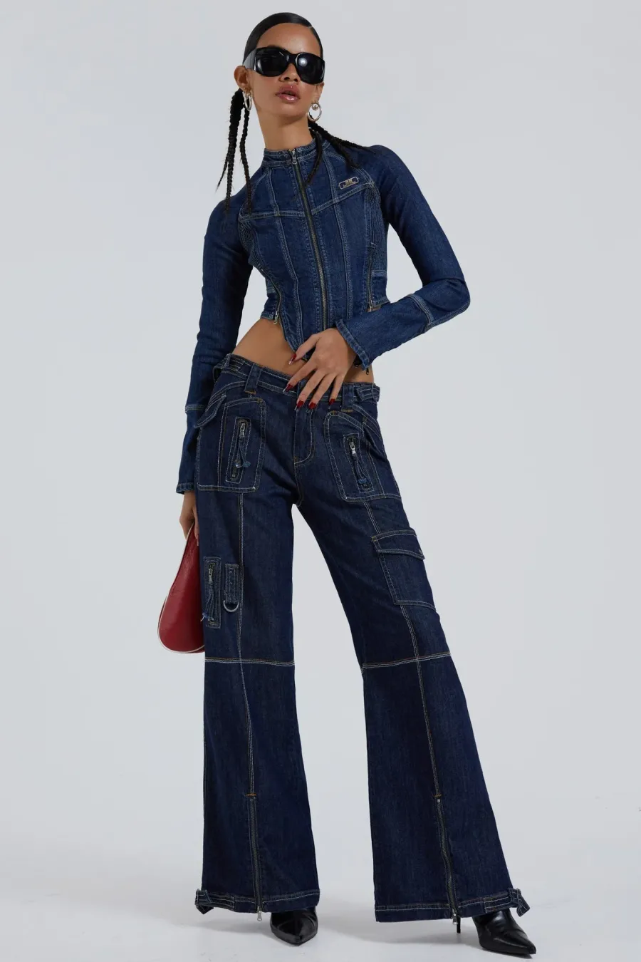 Jaded London *Hudson Indigo Denim Wash Corset Jacket