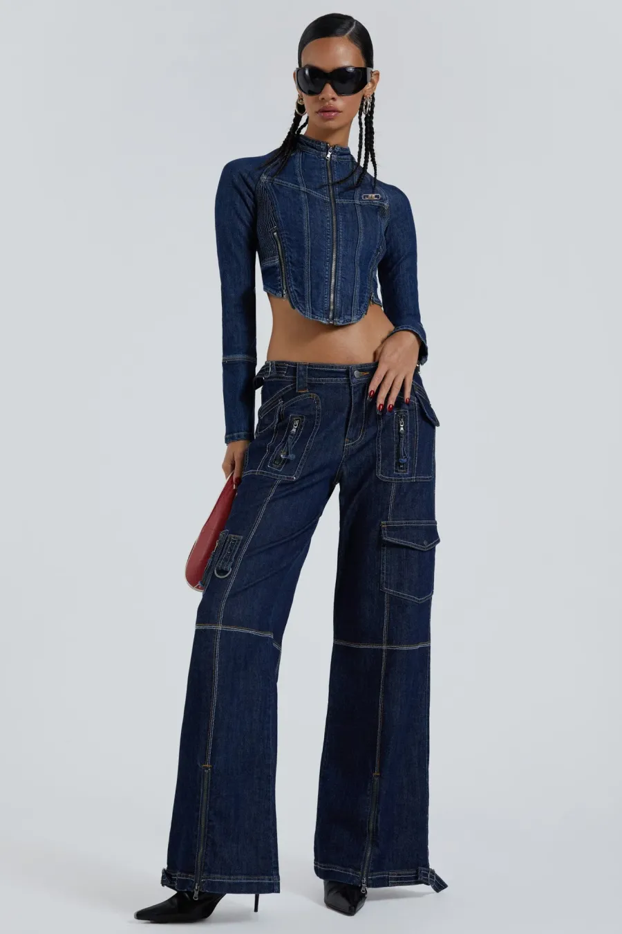 Jaded London *Hudson Indigo Denim Wash Corset Jacket